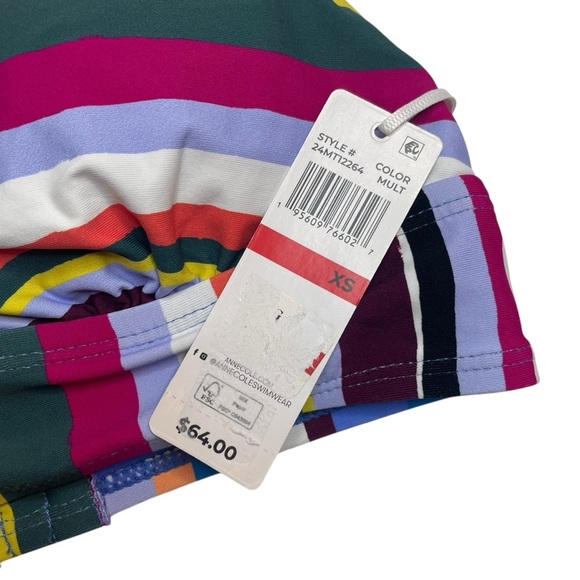 Anne Cole Easy Breezy Stripe Halter Bikini Top XS New - Picture 3 of 6